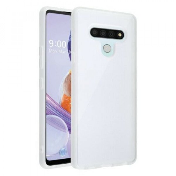 Wholesale LG Stylo 6 Slim Matte Hybrid Bumper Case (White)